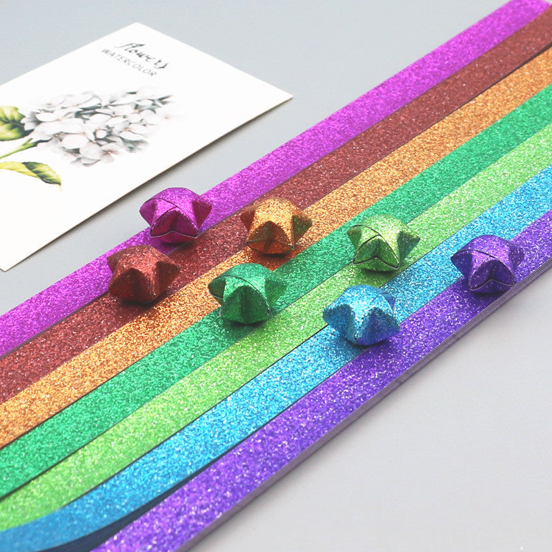 Lucky Star Origami Paper Strips-Glitter