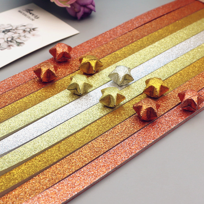 Lucky Star Origami Paper Strips-Glitter