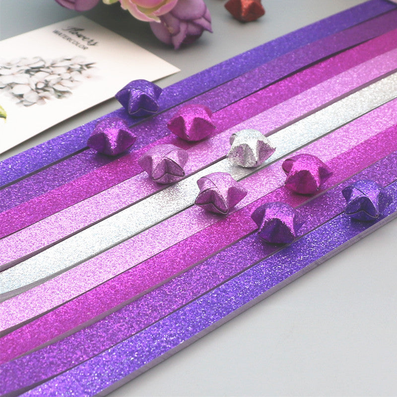 Lucky Star Origami Paper Strips-Glitter